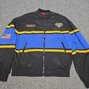 North American Outdoors Fisherman Jacket Mens Large Full Zip American Flag Patch